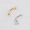 MULTI CZ BUTTERFLY 316L SURGICAL STEEL CURVED BARBELL/EYEBROW
